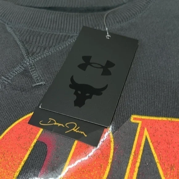 Under Armour Project Rock Iron Paradise Cutoff Sweatshirt Men L 1367037-010 - Picture 4 of 5